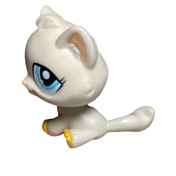 Authentic Littlest Pet Shop LPS Cat Kitten #1364 Beige Cat Hasbro Original - Picture 4 of 6